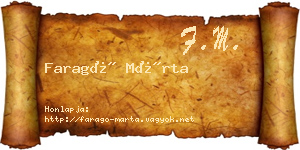 Faragó Márta névjegykártya
